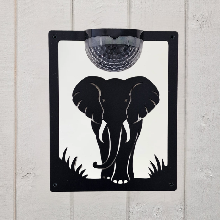 Elephant Solar Light Wall Plaque