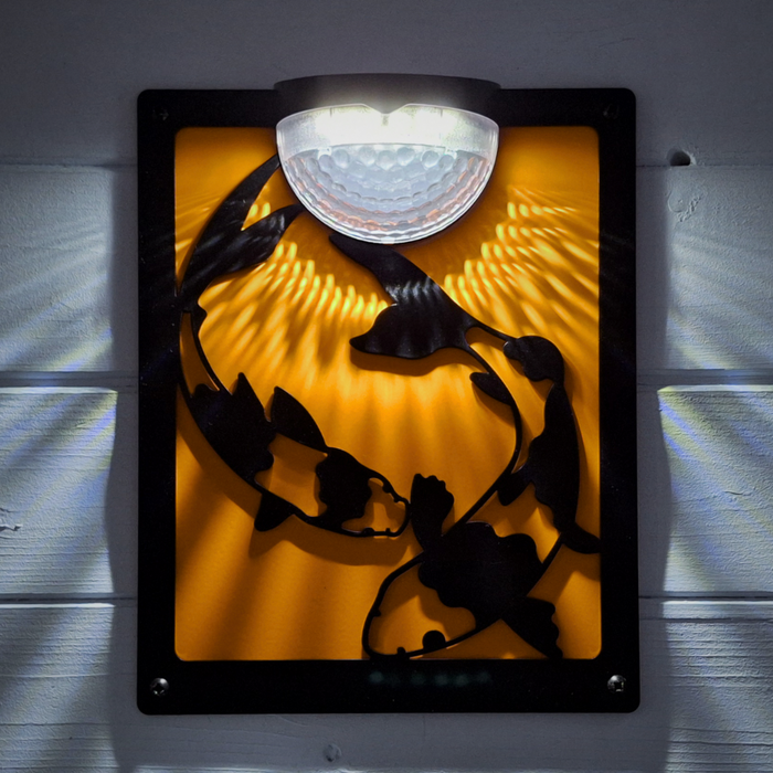 IMPERFECT- Koi Fish Solar Light Wall Plaque