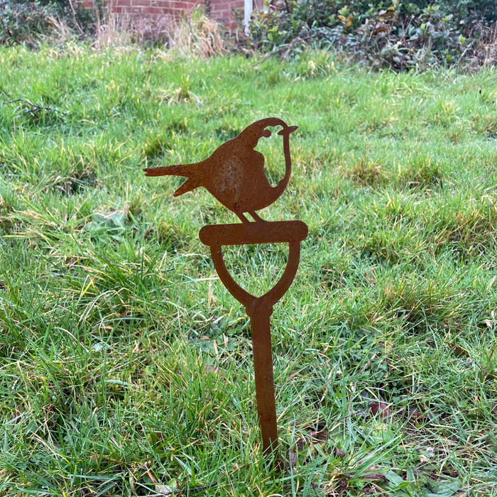 Rusty Robin Metal Stake (2 tail)