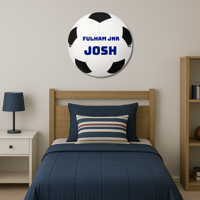 XL Personalised Metal Football Bedroom Wall Decor