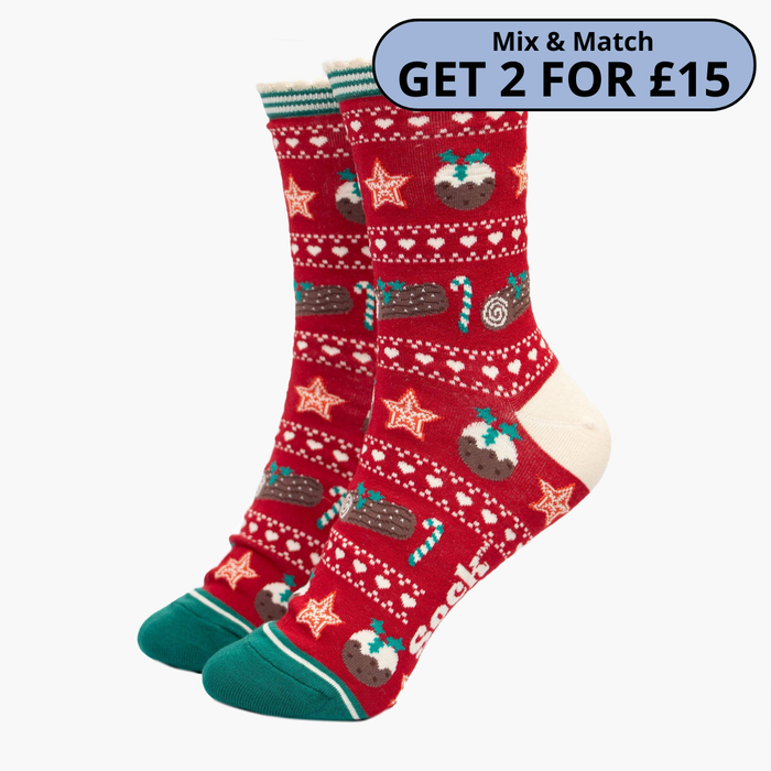 Women's Christmas Pudding Bamboo Socks
