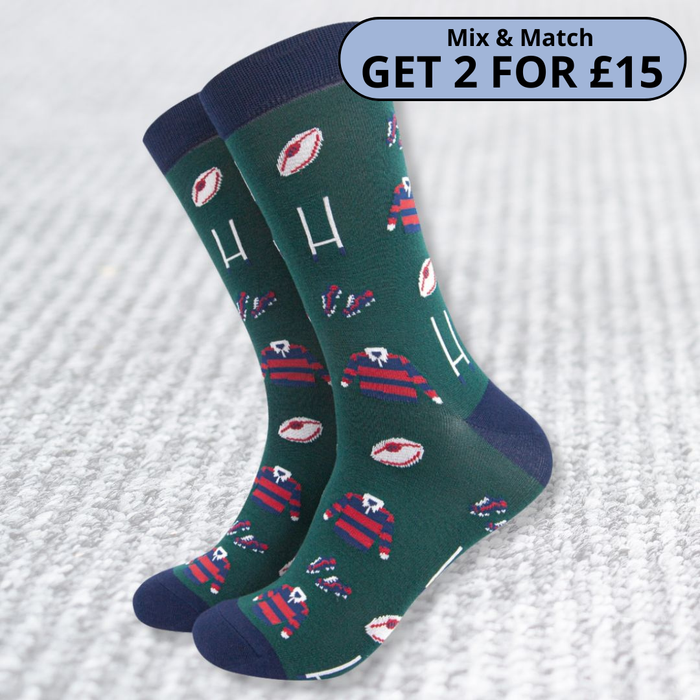 Rugby Goal Kit Men's Bamboo Socks