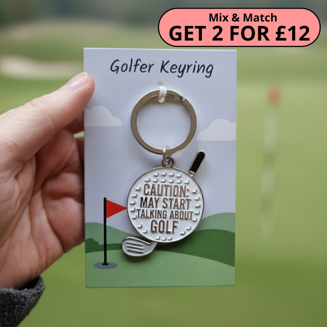 Caution, may start talking about golf keyring