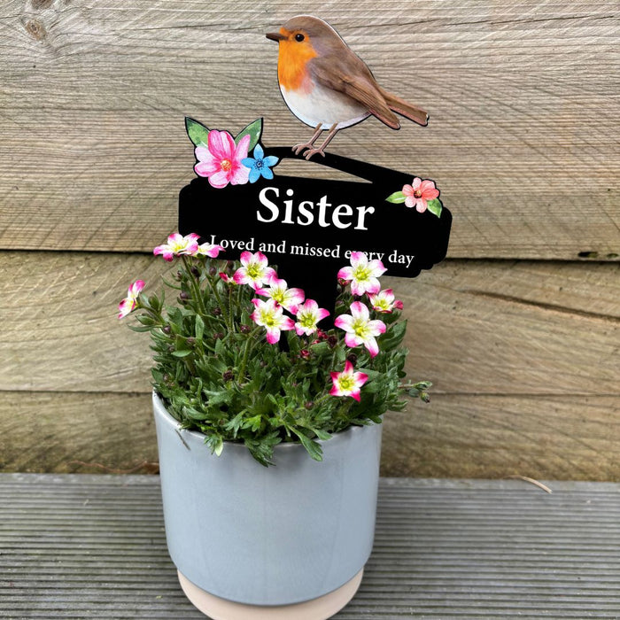 'Sister' Large Robin Pot Stake