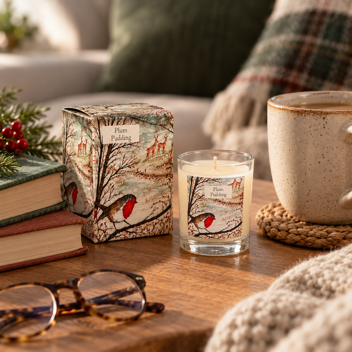 Small Scented Votive Candle - Plum Pudding (Robin)