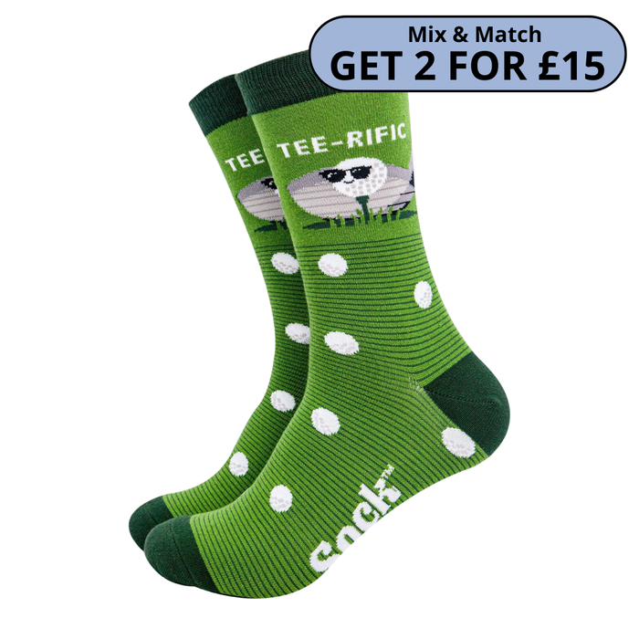 Men’s Green Teerific Golf Combed Cotton Crew Socks