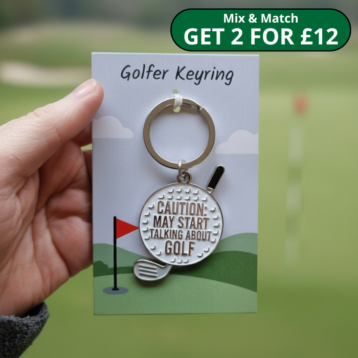 Caution, may start talking about golf keyring