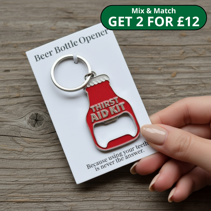 Thirst Aid Kit Beer BOTTLE OPENER Keyring
