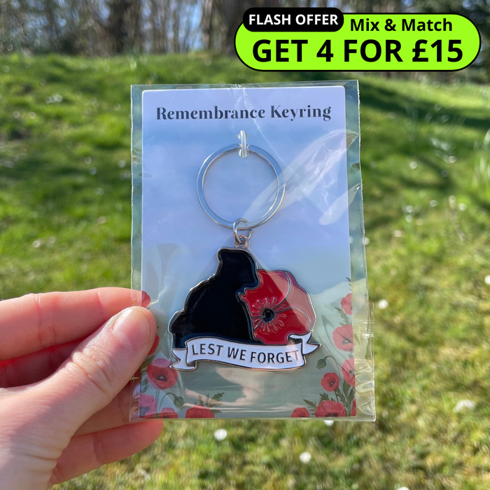 Lest We Forget - Remembrance Poppy Keyring