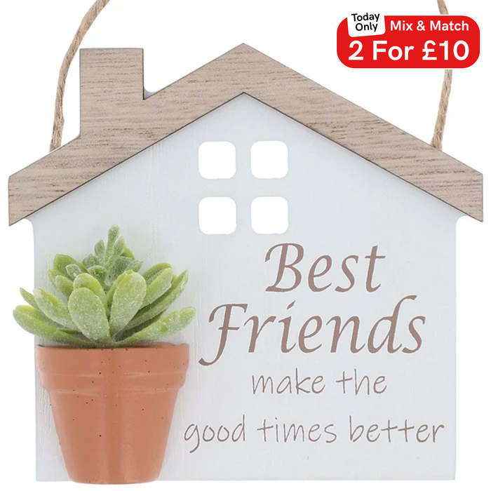 Planted With Love Best Friends Hanging Plaque