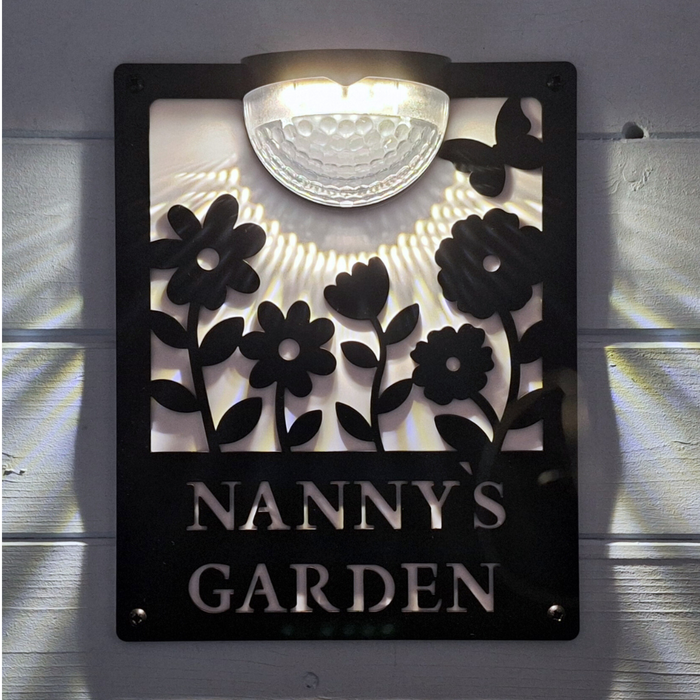 Nanny's Garden Sign with Solar Powered Light