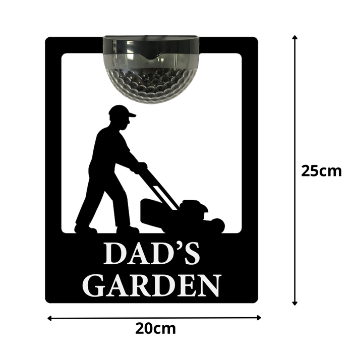 'Dad's Garden' Lawn Mower Solar Powered Light Plaque