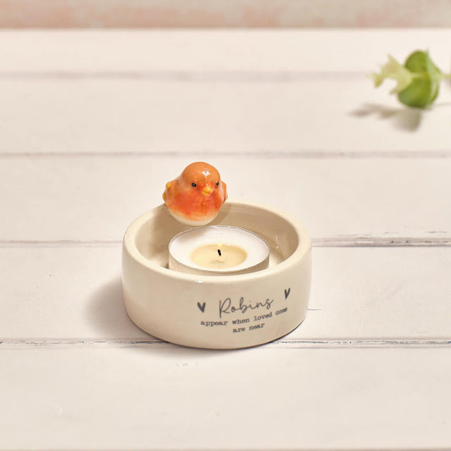 Robins Appear 3d Ceramic Tealight Holder