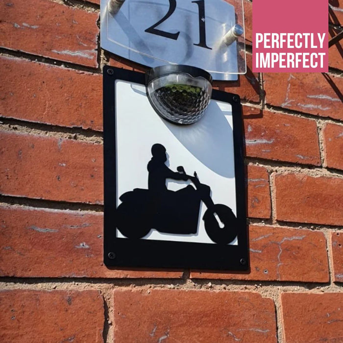 IMPERFECT- Motorbike Solar Light Wall Plaque