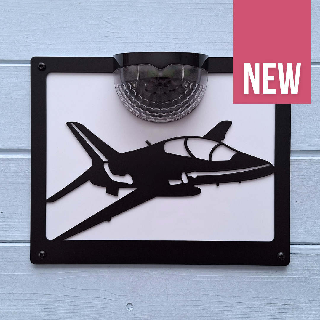 Red Hawk Plane SolarPowered LED Light Wall Shed Plaque — Flory's Online