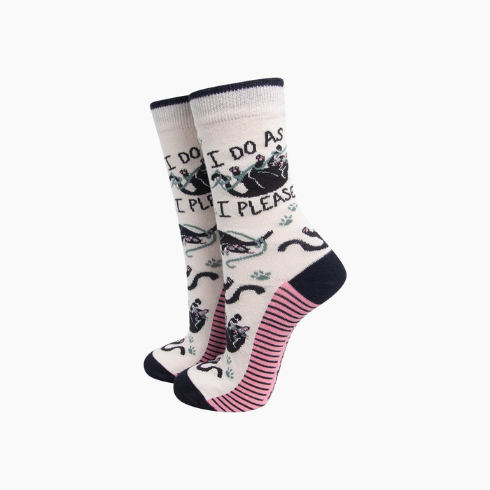I Do As I Please Combed Cotton Socks (Cat)