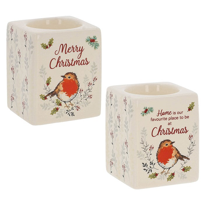 Winter Robin Christmas Tealight Holder