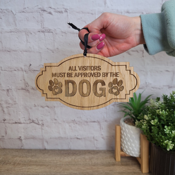 'Approved By The Dog' Oak Plaque