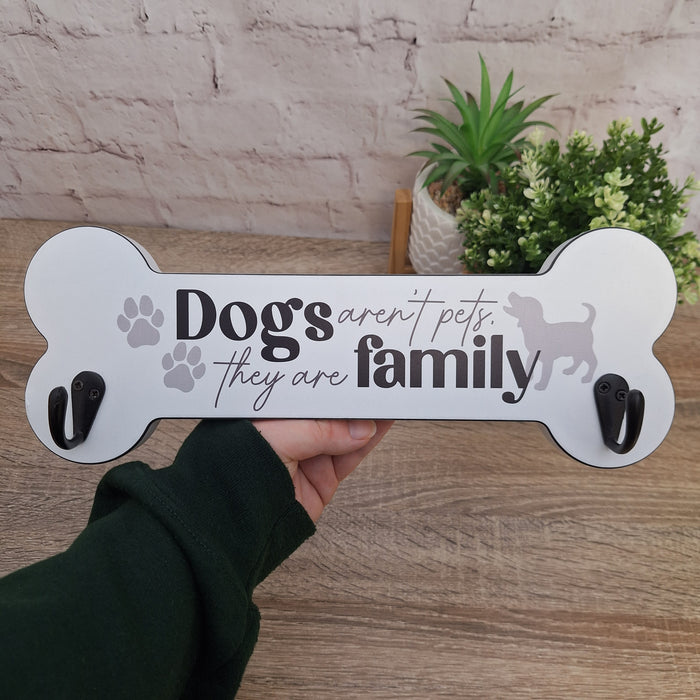 'Dogs Aren't Pets, They Are Family' Dog Bone Lead Hanger