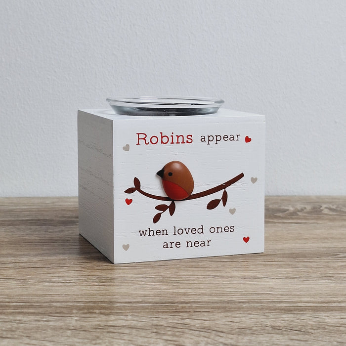 Robins Appear Tealight Holder - One Robin