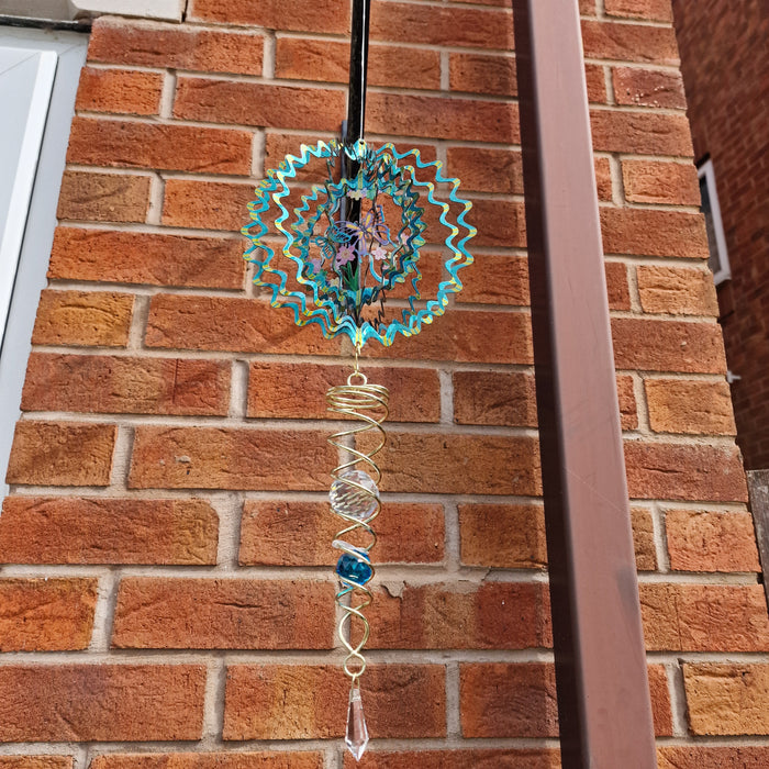 Butterfly Wind Spinner with Crystal Tail