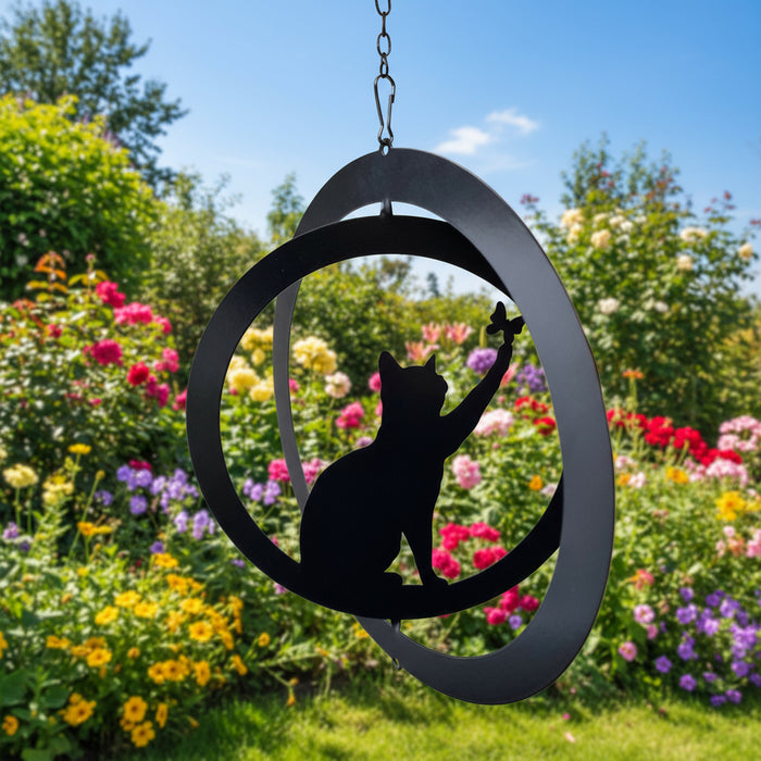 Cat Hanging Silhouette Orbit Spinner
