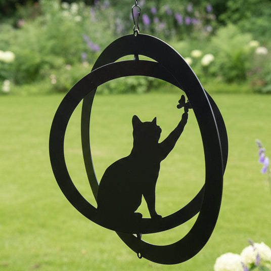 Cat Hanging Silhouette Orbit Spinner