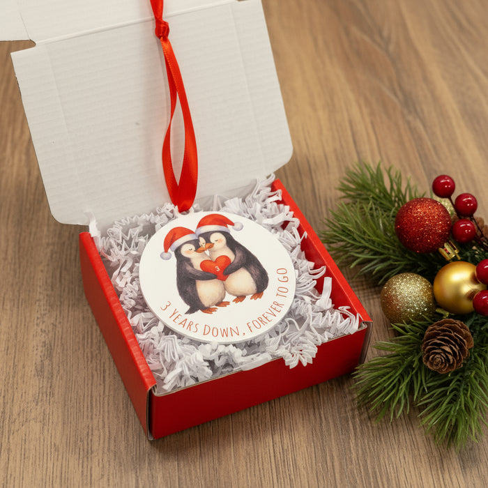 Gift-boxed Christmas Penguins Decoration (You Can Personalise Me!)