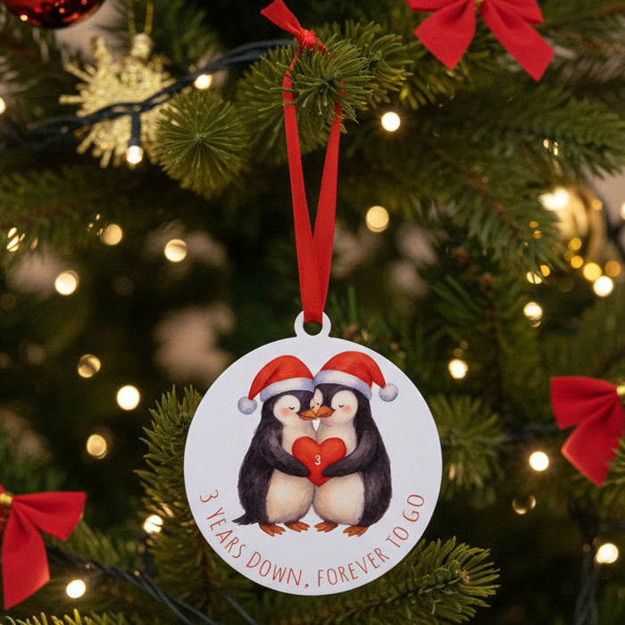 Gift-boxed Christmas Penguins Decoration (You Can Personalise Me!)