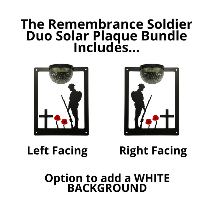 Remembrance Solar Light Wall Plaque Duo - Left AND Right Facing