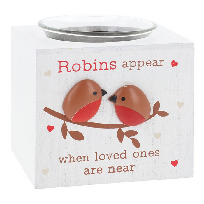 Robins Appear Tealight Holder - Two Robins