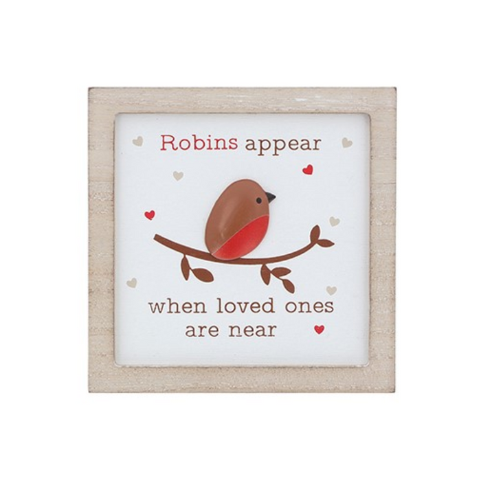 Robins Appear Square Wall Plaque