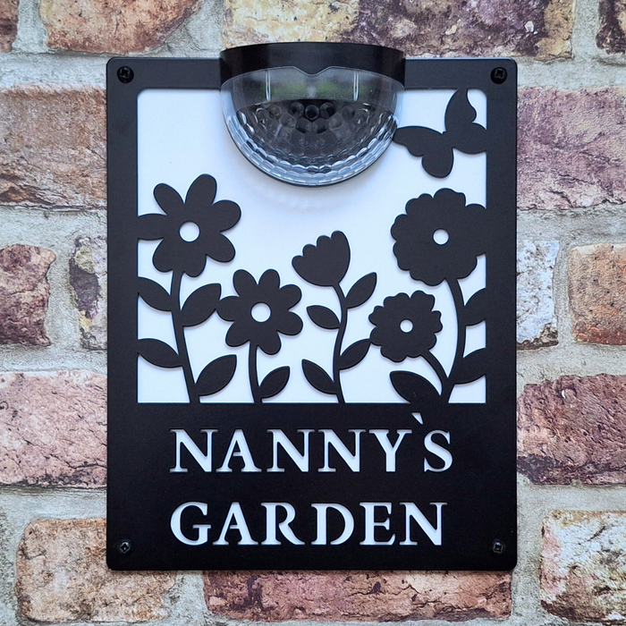Nanny's Garden Sign with Solar Powered Light