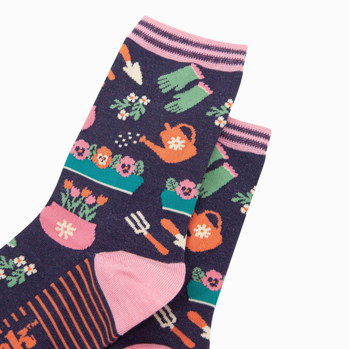 Navy Gardening Women's Bamboo Socks