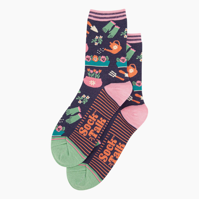 Navy Gardening Women's Bamboo Socks