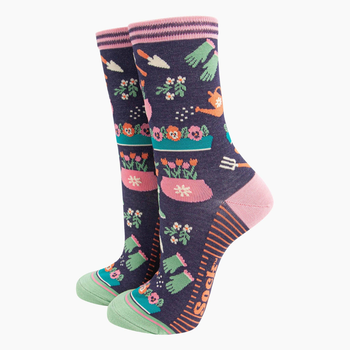 Navy Gardening Women's Bamboo Socks