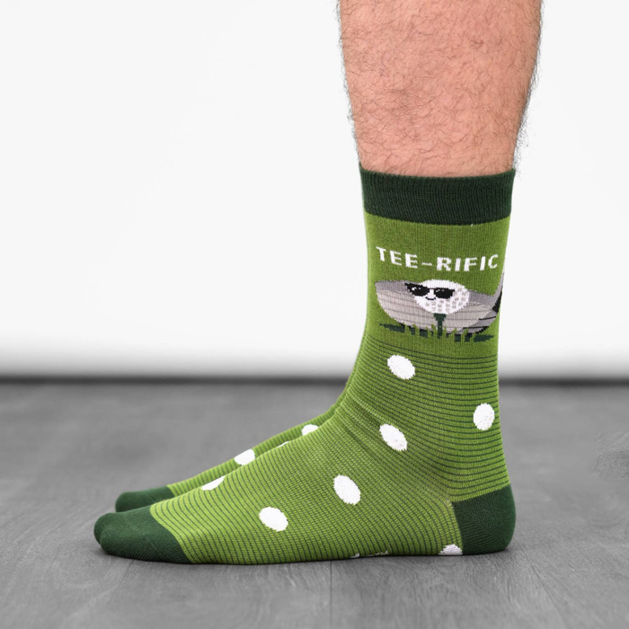 Men’s Green Teerific Golf Combed Cotton Crew Socks