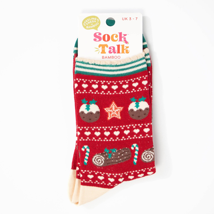 Women's Christmas Pudding Bamboo Socks