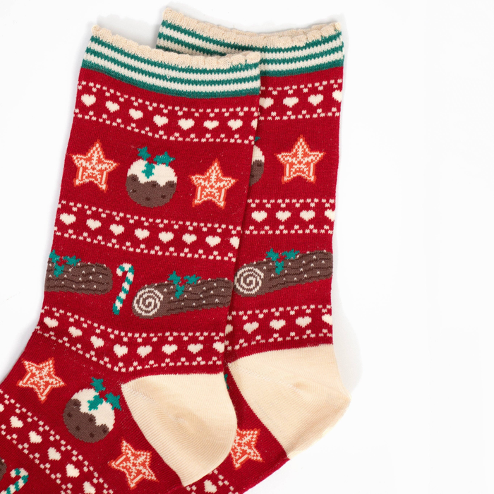 Women's Christmas Pudding Bamboo Socks