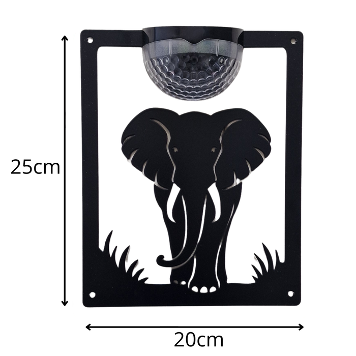 Elephant Solar Light Wall Plaque