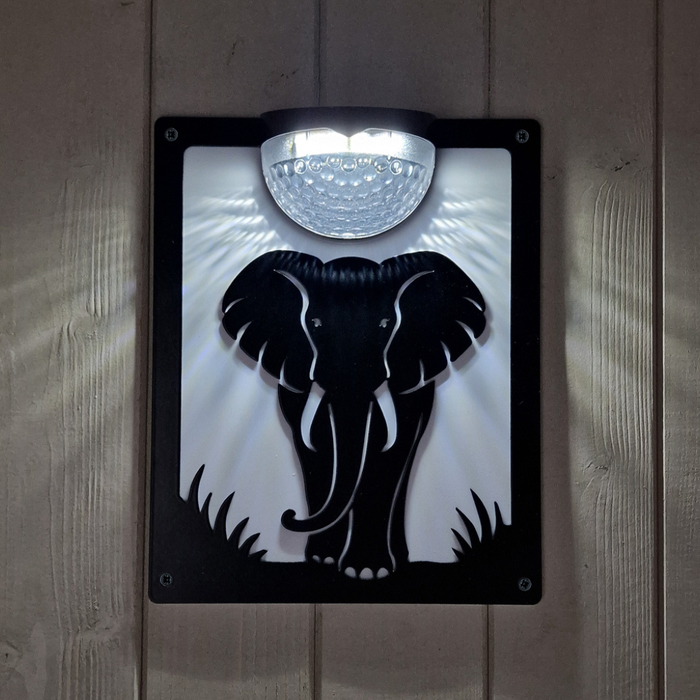 Elephant Solar Light Wall Plaque