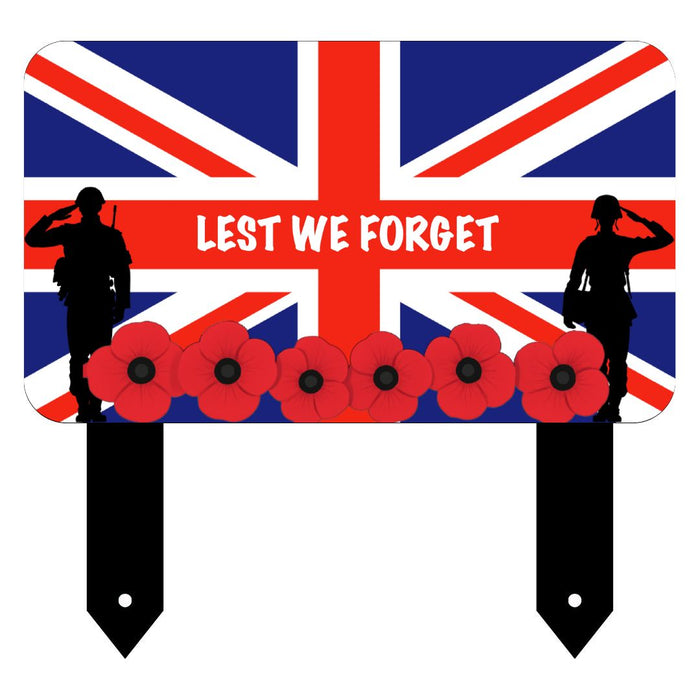 'Lest We Forget' Union Jack Remembrance Large Stake