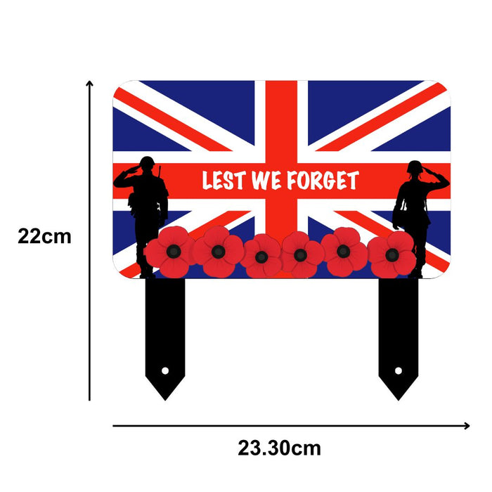 'Lest We Forget' Union Jack Remembrance Large Stake
