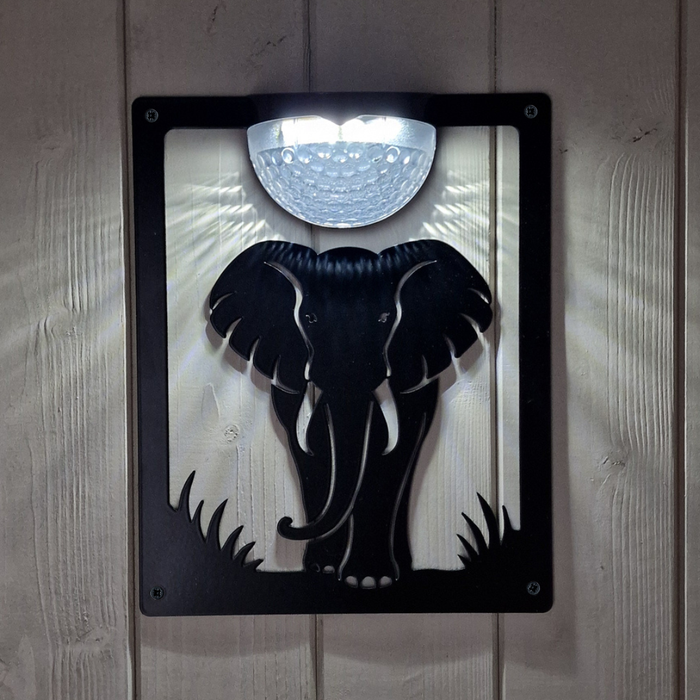 Elephant Solar Light Wall Plaque