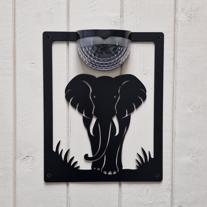 Elephant Solar Light Wall Plaque
