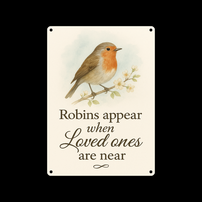 Robins Appear Metal Sign 25cm