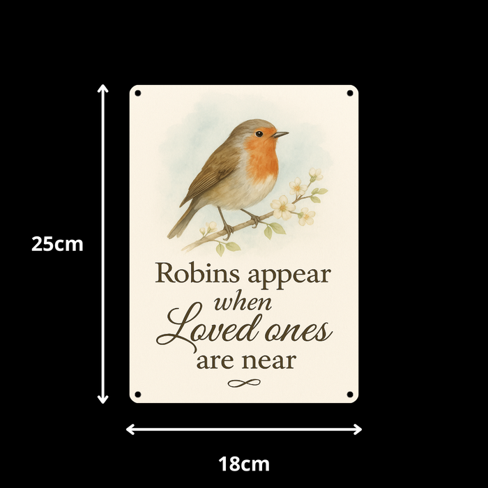 Robins Appear Metal Sign 25cm