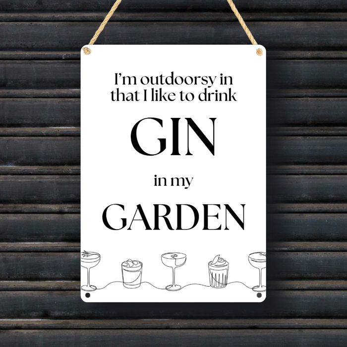 Gin Garden Metal Sign 25cm