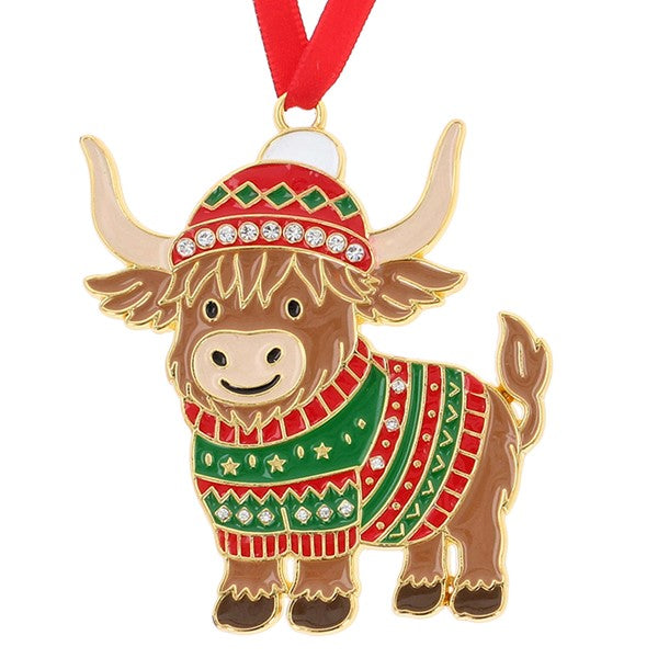 Gift boxed Xmas Treasures Cute Highland Coo