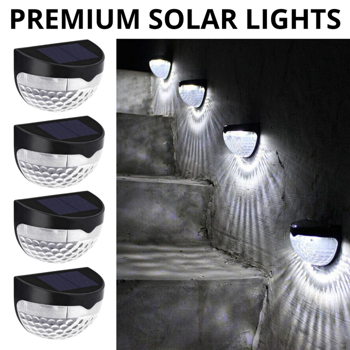 Set of 4 Premium Semi Circle Solar Lights - Garden Lights - UK Stock -  Perfect for Patio, Walls, Fences - Waterproof